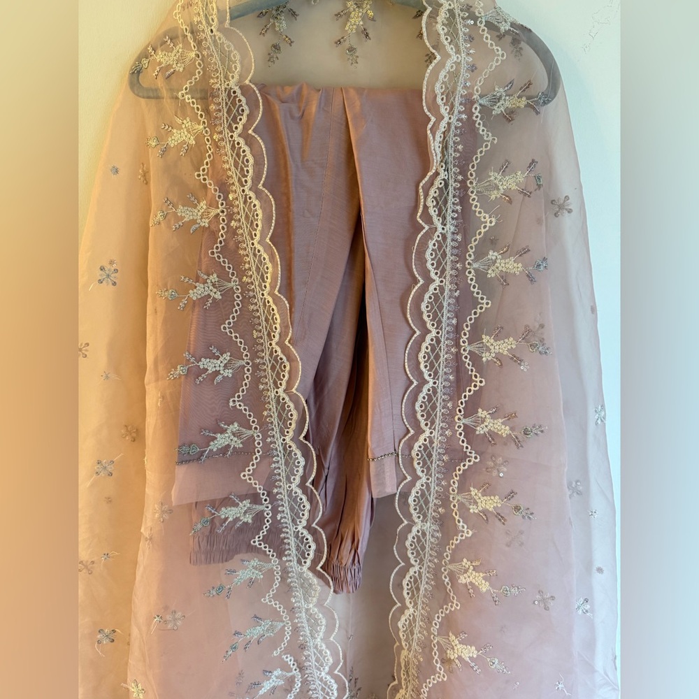 Elegant Pink Embroidered Dress Pakistani outfit - Picture 7 of 7